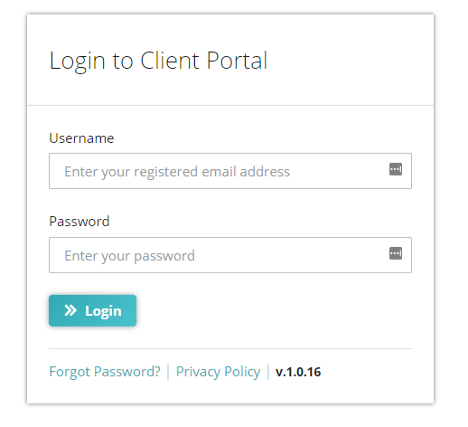 Client Portal Login Page - English